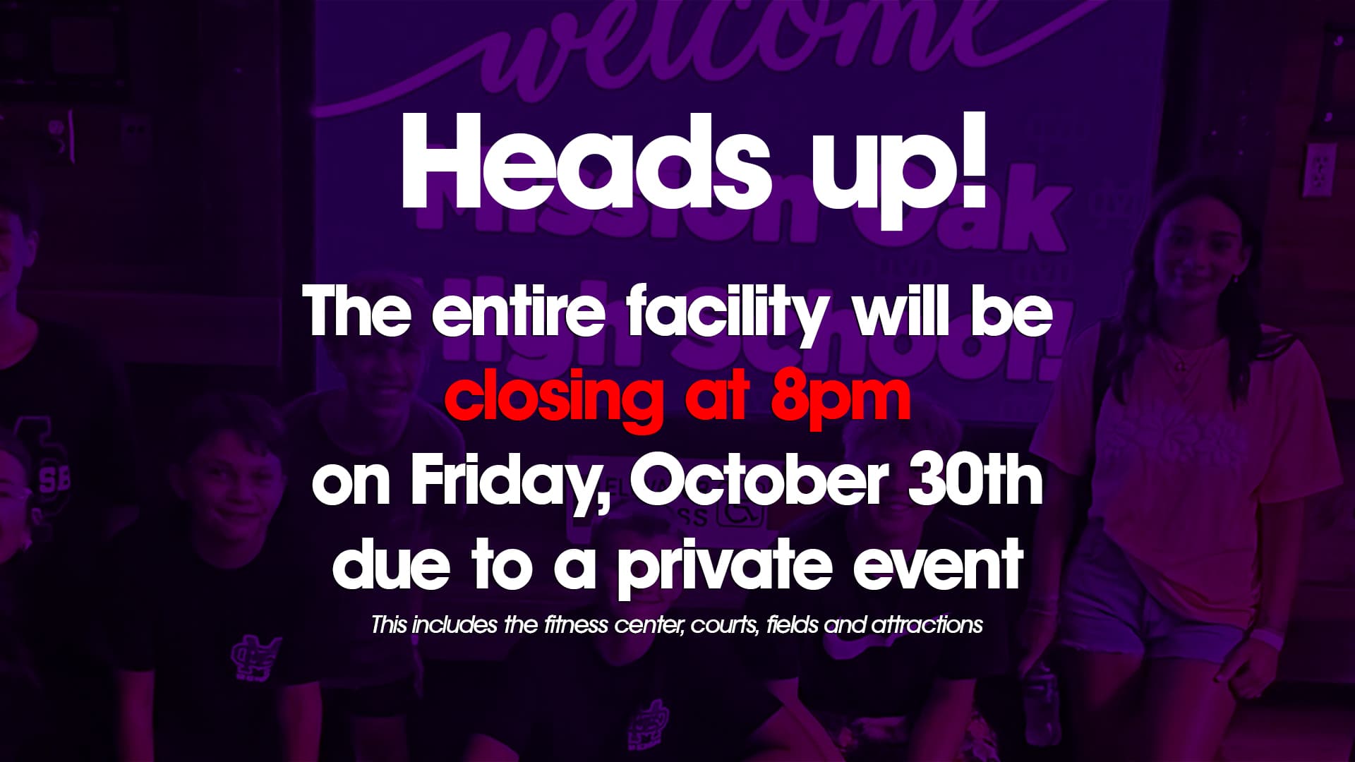 Closing early on October 30th